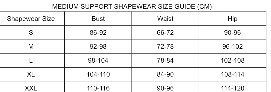 Medium Support Shapewear- Black