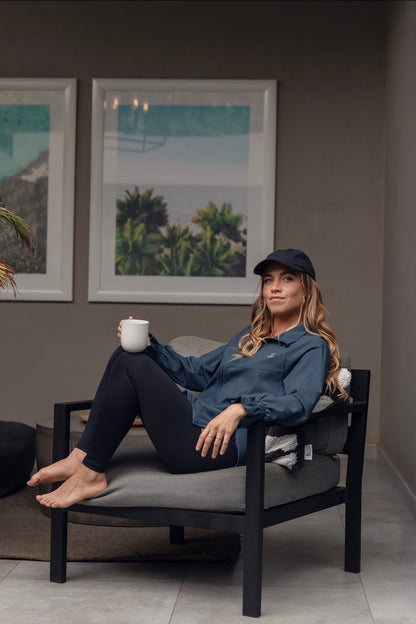 Sapphire Blue Jacket- Ruffle Sleeve Edition - Please size down