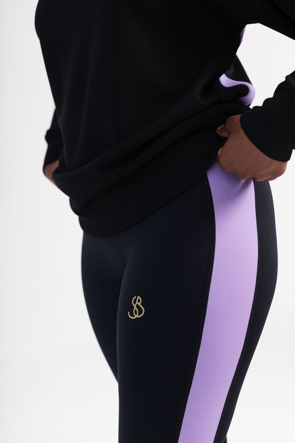 Purple and Black Legging