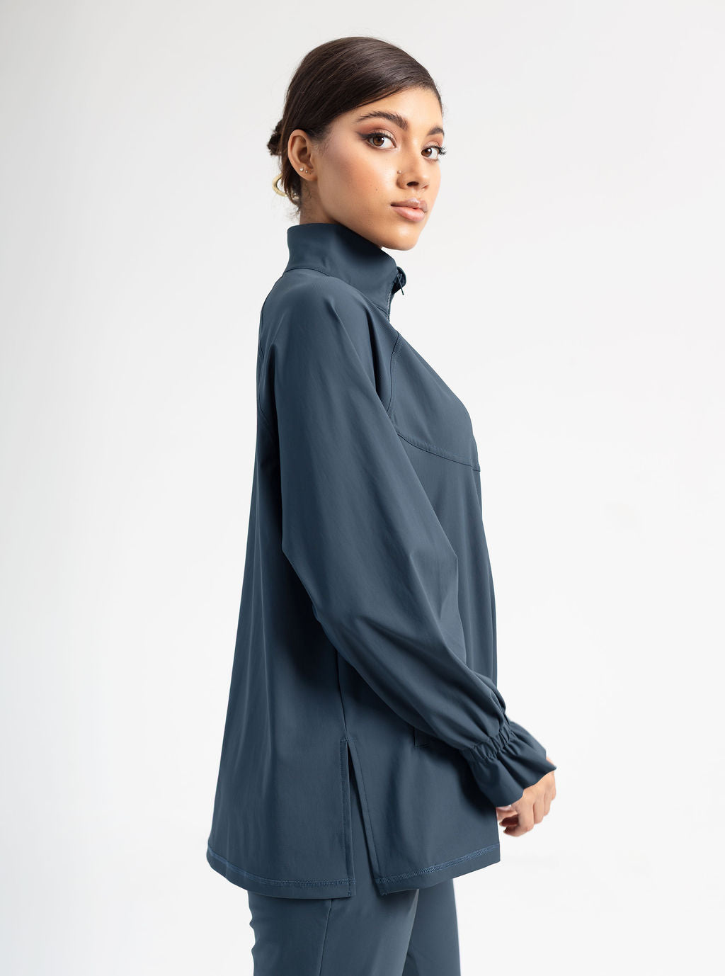 Sapphire Blue Jacket- Ruffle Sleeve Edition