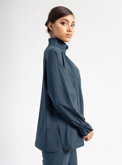 Sapphire Blue Jacket- Ruffle Sleeve Edition