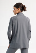 Ruffle Sleeve Edition Jacket - Graphite Grey - PLEASE size down !