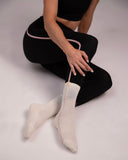 Signature Crew Sock - Cream with Whipped Candy and Chiffon Melon Stripe (PRE-ORDER)