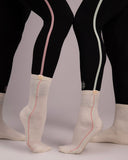 Signature Crew Sock - Cream with Whipped Candy and Chiffon Melon Stripe (PRE-ORDER)